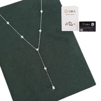 Colar gravatinha solitários ponto de luz moissanites 1.75ct prata925