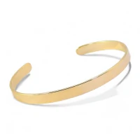 Bracelete liso polido aberto regulável ouro18k