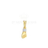 Pingente Figa Ouro com detalhe em Rodio