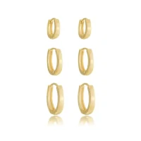 Brinco argola click oval ouro18k (escolha o tamanho)
