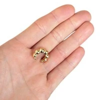 Brinco piercing bold tubo bolinhas ouro18k