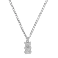 Colar urso Teddy corrente groumet liso rodio