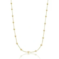 Colar e choker bolinhas intercaladas ouro18k