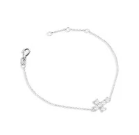 Pulseira joia delicada crucifixo solitarios prata925