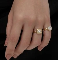 Anel mindinho solitario oval deitado prata925 ouro18k