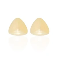 Brinco botão triangulo abaulado organico ouro18k