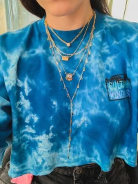 Colar Malha Plaquinha Hope ouro 18k