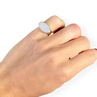 Anel nina signet orgânico cravejado ouro18k