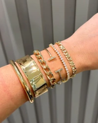 Bracelete Cuff minimalista ouro18k