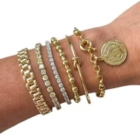 Pulseira elos portugueses com medalha de são bento ouro18k