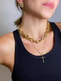 Colar corrente elos medio ouro18k