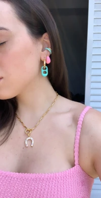 Pingente Ferradura Candy Ouro18k (escolha a cor)