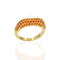 Anel Cravejado Topazio Imperial Ouro18k