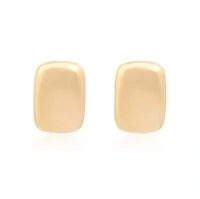 Brinco protagonista botão retangular ouro18k