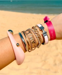 Bracelete Resina Cosmos Candy Ouro (escolha a cor)