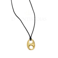Colar Fio Preto Pingente Sodacap Ouro18k