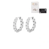 Brinco argola cravação interna e externa moissanite 1.1ct 2.5mm prata925