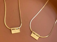 Colar Malha Plaquinha Hope ouro 18k