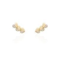 Brinco joia ear cuff delicado coração com cravação prata925