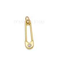 Pingente Alfinete com ponto de luz Ouro