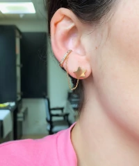 Piercing Cravejado Candy com Fio Ouro