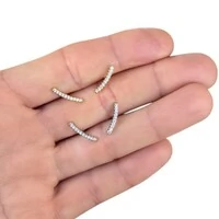 Brinco ear cuff palito cravejado pequeno