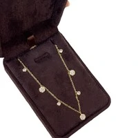 Colar corrente medalhas e pontos de luz ouro18k