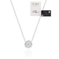 Colar joia solitário ponto de luz illusion (invisible) 1.55ct 8mm Moissanite prata925