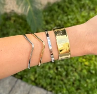 Bracelete Cuff minimalista ouro18k