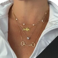 Colar joia amazona cavalo salto prata925 ouro18k