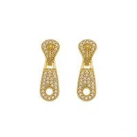 Brinco Ziper Cravejado Ouro18k