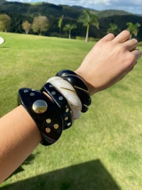 Bracelete Resina Cosmos Slim Ouro18k (escolha a cor)