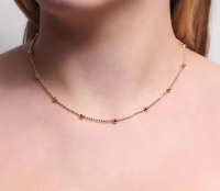 Colar e choker bolinhas menores e maiores delicado ouro18k