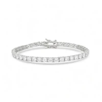 Pulseira riviera joia clássica joia 4 garras 3mm 17cm