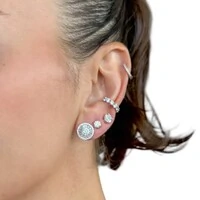 Brinco joia solitário com moissanite 1.1ct (5mm) prata925