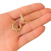 Argola chunky com pontos de luz ouro18k