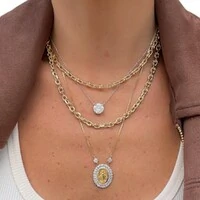 Colar corrente elos t. com bolinhas 9mm joia clássico