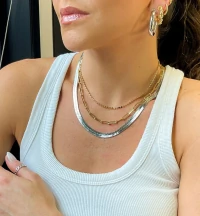 Colar e choker corrente elos classico 1cm ouro18k
