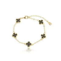 Pulseira cinco trevos ouro18k