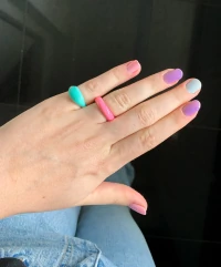 Anel Tubo esmaltado Colors Rosa Ouro18k
