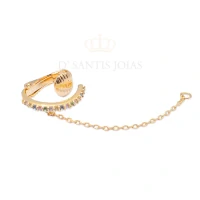 Piercing Cravejado Candy com Fio Ouro
