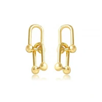 brinco argola dois elos lock retangular