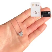 Colar coração illusion moissanite 1cm 1.16ct prata925