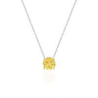 Colar joia solitário yellow fancy prata925