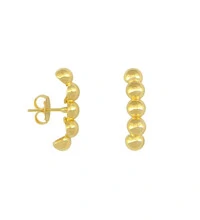 brinco ear hook bolinhas ouro18k