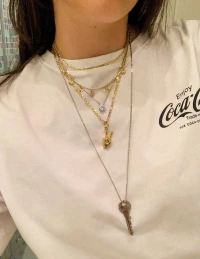Pingente Chave Be Brave ouro branco 18k