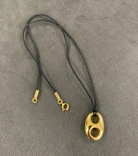 Colar Fio Preto Pingente Sodacap Ouro18k