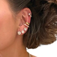 Brinco joia solitário com gota moissanite 0.8ct (6mm) prata925