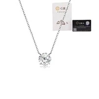 Colar joia solitário ponto de luz 0.96ct (6,5mm) moissanite prata925