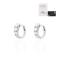 Brinco argola click quatro solitários decrescente moissanite 1.17ct prata 925